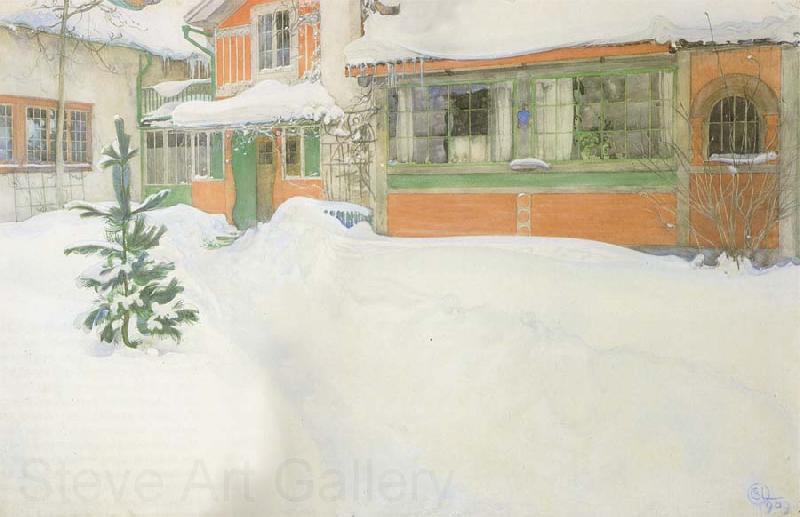 Carl Larsson THe Cottage in the Snow Norge oil painting art